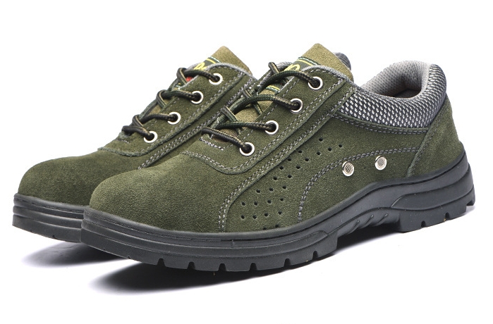 Suede Leather Rubber Outsole Steel Toe Safety Shoes JX-160