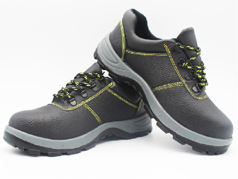 Embossed Leather Steel Toe PU Outsole Safety Shoes JX-602P