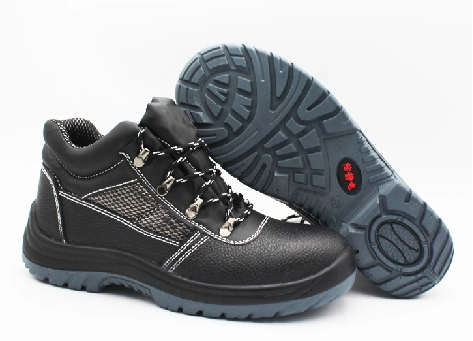 Embossed Leather PU Outsole Steel Toe Safety Shoes 809P