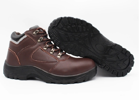Brown Smooth Leather  Steel Toe Safety S