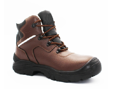 Smooth Leather PU/PU Outsole Safety Shoe